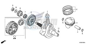 CBR250RF CBR250R Europe Direct - (ED) drawing CRANKSHAFT/ PI STON