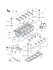 ZX 750 J [NINJA ZX-7] (J1-J2) [NINJA ZX-7] drawing CYLINDER HEAD