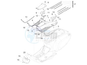 PRIMAVERA 125 4T 3V IE ABS-NOABS E3-E4 (EMEA) drawing Central cover - Footrests