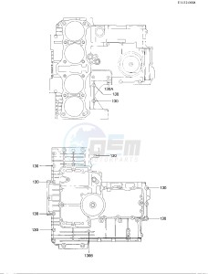 KZ 1000 M [CSR] (M1-M2) [CSR] drawing CRANKCASE BOLT & STUD PATTERN