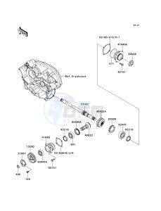 KVF 650 E [BRUTE FORCE 650 4X4 HARDWOODS GREEN HD] (E1) E1 drawing FRONT BEVEL GEAR