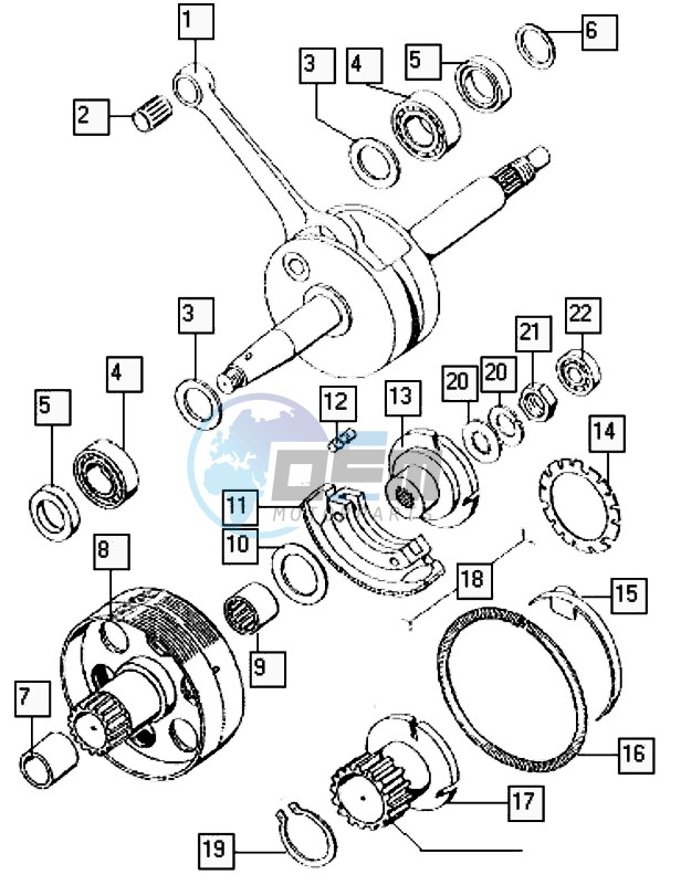 Crankshaft-cluth