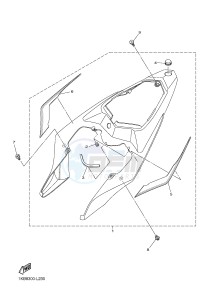 YZF-R1B 1000 (1KBH) drawing SIDE COVER