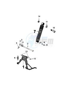 FIGHT 4 50 A4T TPS drawing REAR SHOCK AND STAND