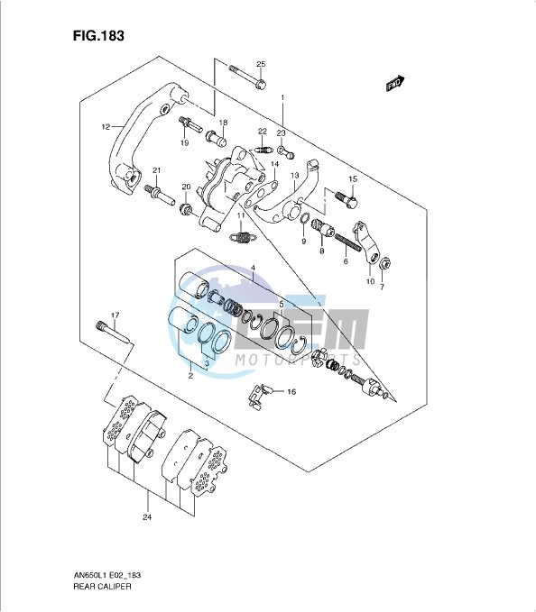 REAR CALIPER (AN650L1 E19)