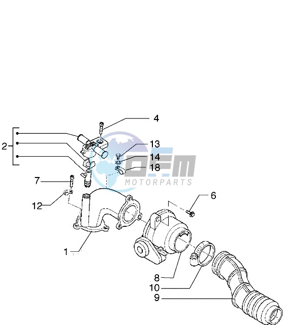 Induction pipe-Throttle body-Injector