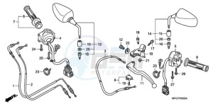 CB600FA39 UK - (E / ABS MKH ST) drawing HANDLE LEVER/SWITCH/ CABLE