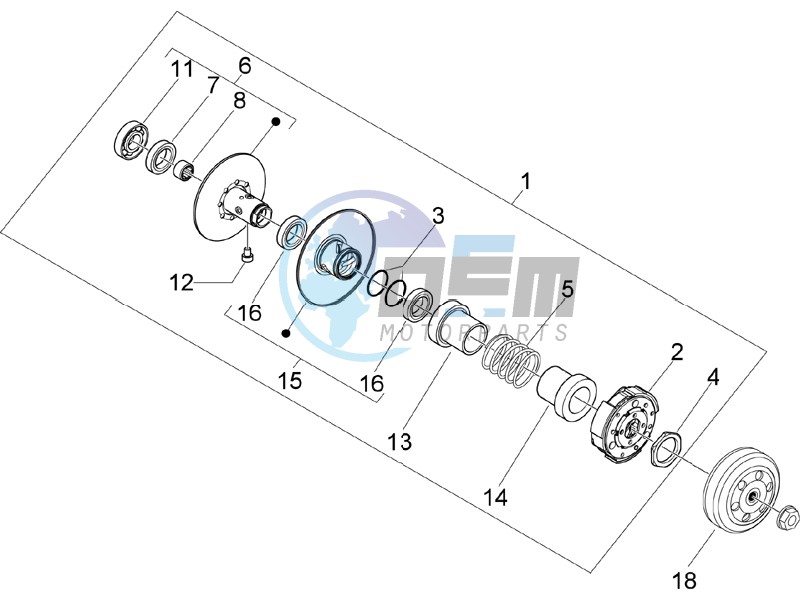 Driven pulley