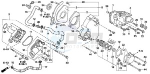 CB1300F CB1300SUPER FOUR drawing LEFT REAR COVER/WATER PUM P