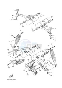 YFM700FWAD YFM70GPSH GRIZZLY 700 EPS SPECIAL EDITION (B1A5) drawing FRONT SUSPENSION & WHEEL