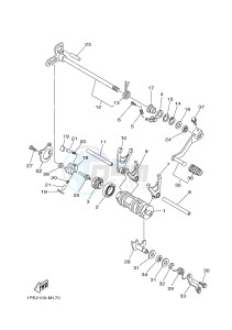 YFM700R YFM70RSSH RAPTOR 700R SE2 (B469) drawing SHIFT CAM & FORK