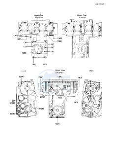 KZ 650 H [CSR] (H3) [CSR] drawing CRANKCASE BOLT & STUD PATTERN -- 83 H3- -