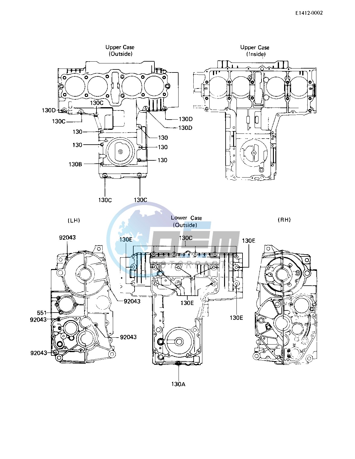 CRANKCASE BOLT & STUD PATTERN -- 83 H3- -