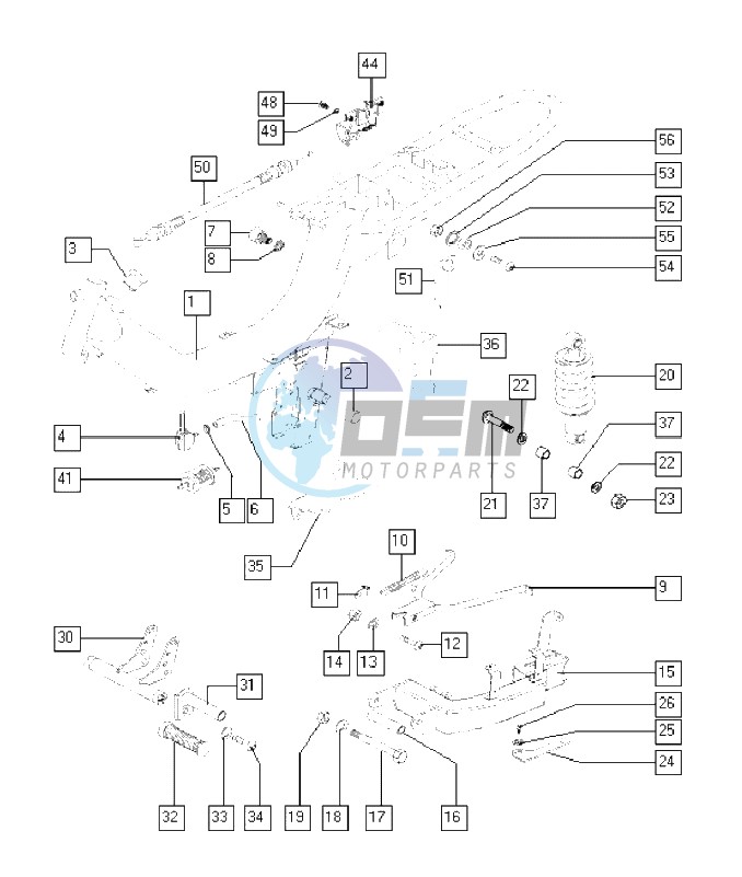 Frame-swing arm