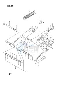 RM250 (E3) drawing REAR SWINGING ARM