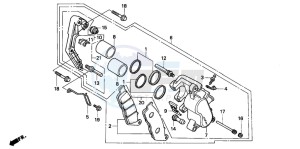 CB250 TWO FIFTY drawing FRONT BRAKE CALIPER