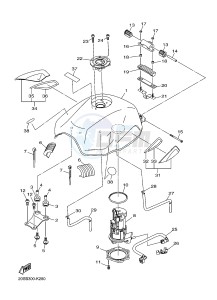 XJ6SA 600 DIVERSION (S-TYPE, ABS) (36DE 36DG) drawing FUEL TANK