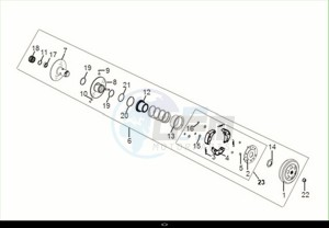 SYMPHONY 50 (XF05W1-EU) (E5) (M1) drawing DRIVEN PULLEY ASSY