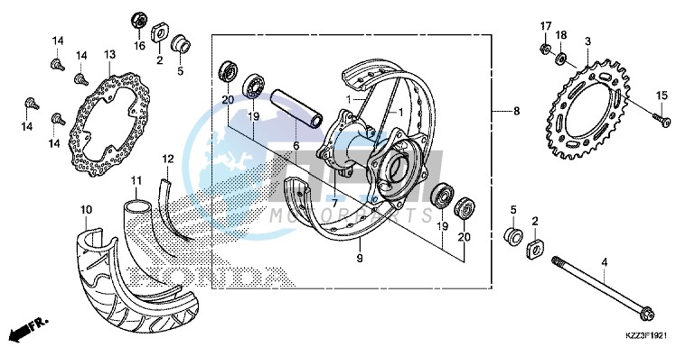 REAR WHEEL (CRF250M)