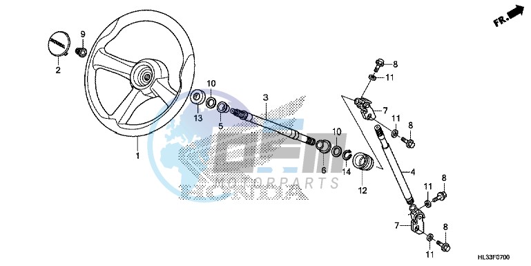 STEERING WHEEL/STEERING SHAFT (SXS700M2/M4)