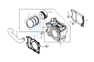 GTS 125 EVO drawing CYLINDER MET PISTON / CYLINDER GASKETS TOP AND BOTTOM