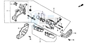 CR250R drawing REAR BRAKE CALIPER