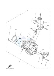 YXM700E YXM700PHE MP 700 EPS (1XP9) drawing THROTTLE BODY ASSY 1