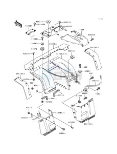 KLF 400 B [BAYOU 400 4X4] (B1-B3) [BAYOU 400 4X4] drawing FRONT FENDER-- S- -