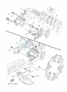 YZ250 (B9U2) drawing REAR BRAKE CALIPER