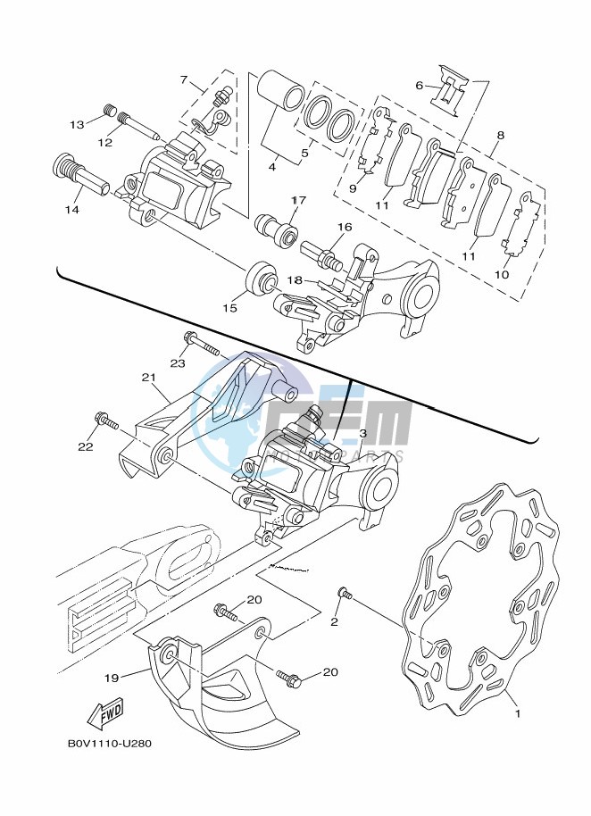 REAR BRAKE CALIPER