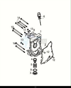 JET 14 200i (XC20W2-EU) (E5) (M1) drawing R. CRANK CASE COVER