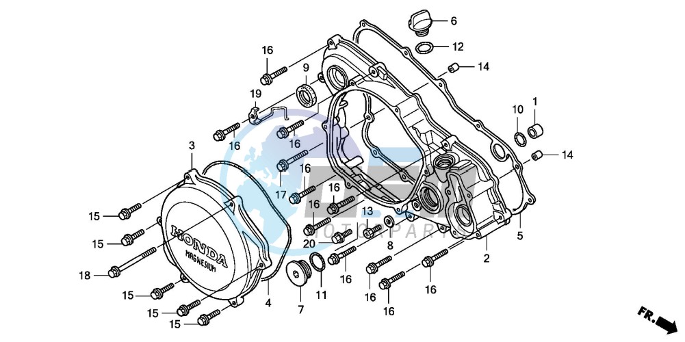 R. CRANKCASE COVER