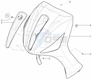 BEVERLY 350 ST 4T 4V IE ABS E4 (NAFTA) drawing Front shield