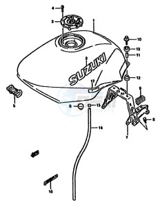 GSX750F (K-T) drawing FUEL TANK (MODEL T)