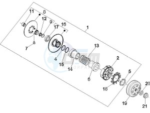 GTS 250 (EMEA, APAC) (AU, Eu, IL, J, Ri) drawing Driven pulley