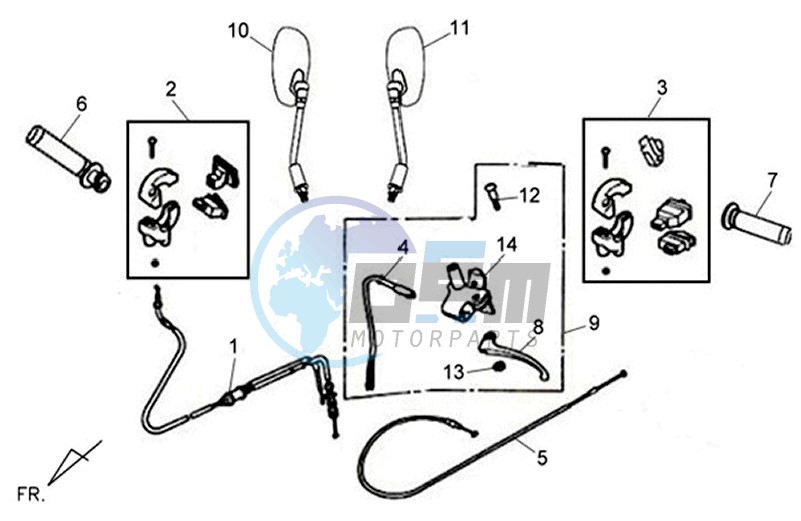 MIRRORS / CABLES / BRAKE LEVER