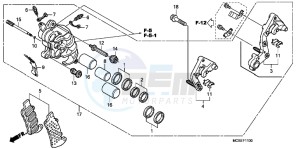 ST1300AE Pan Europoean - ST1300 UK - (E) drawing RIGHT FRONT BRAKE CALIPER