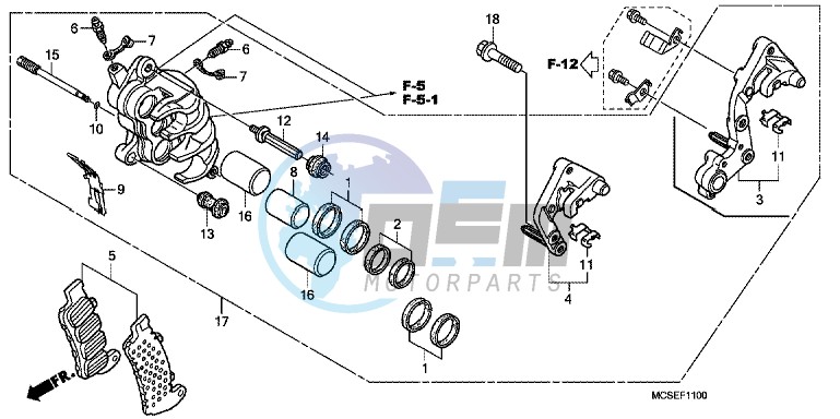 RIGHT FRONT BRAKE CALIPER