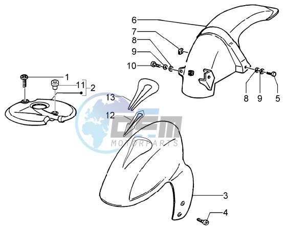 Front and rear mudguard