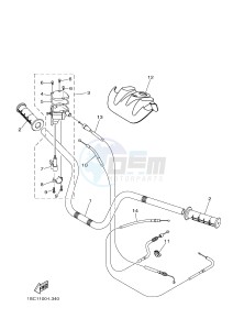 YFM300 RAPTOR 300 (1SC5) drawing STEERING HANDLE & CABLE