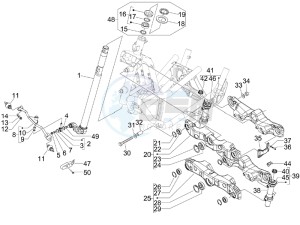 MP3 250 drawing Fork steering tube - Steering bearing unit