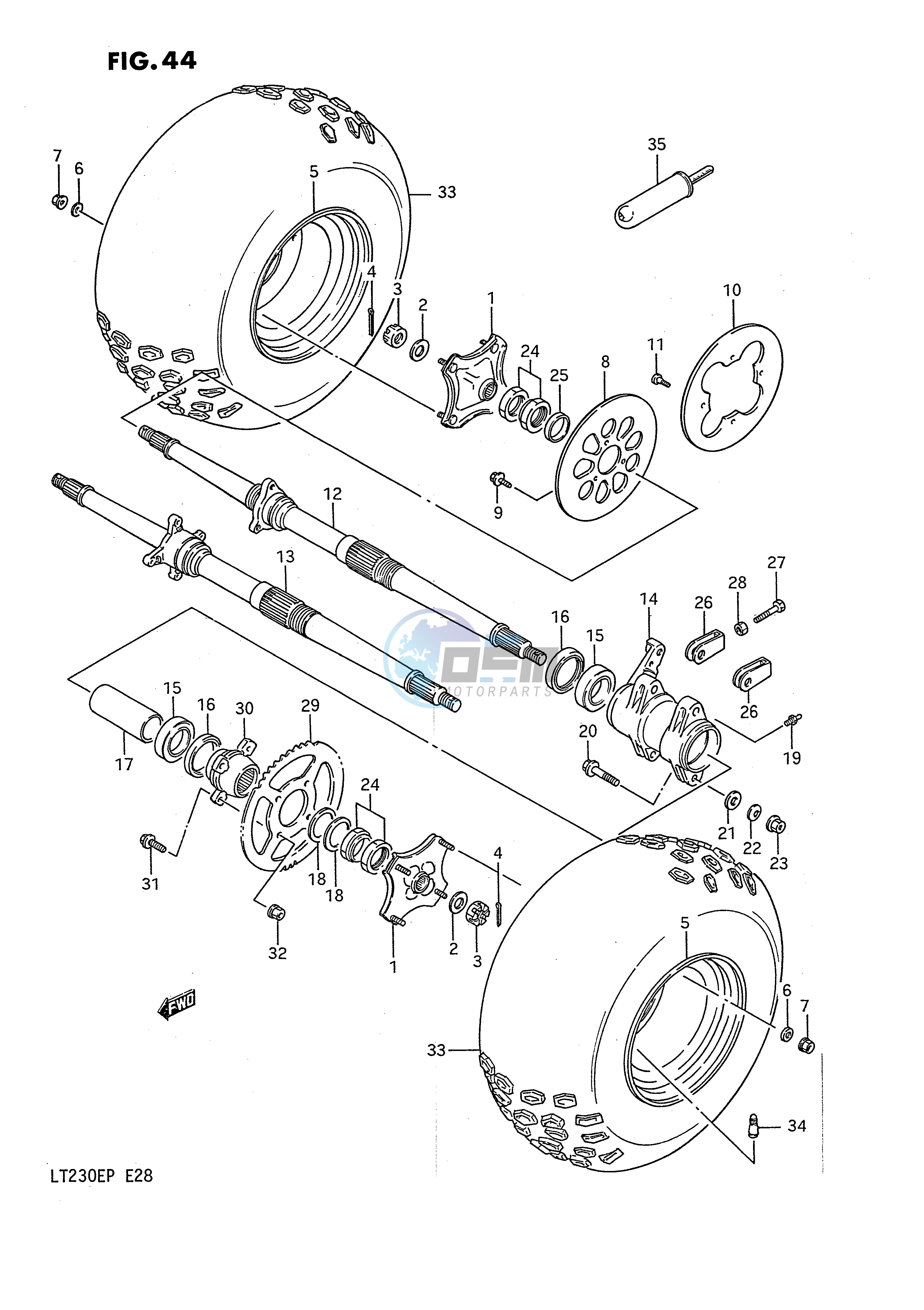 REAR WHEEL (MODEL H)