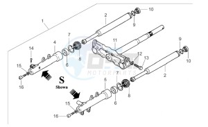 SR 50 Air (Horizontal cylinder) drawing Front fork Showa