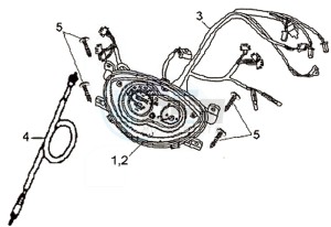 SYMPHONY 125 drawing DASHBOARD / SPEEDOMETER CABLE / WIRING HARNASS