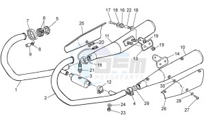 V7 CafÃ¨ 750 drawing Exhaust unit