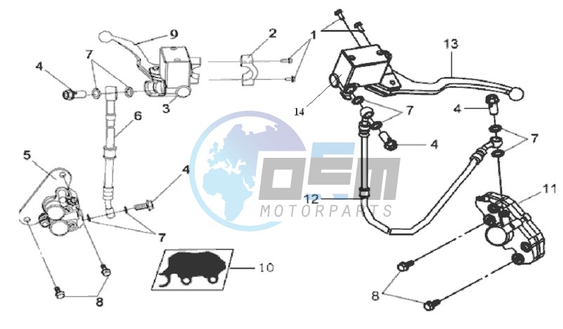 BRAKE CALIPER / BRAKE LEVER / BRAKE LINES