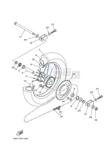 YZ85LW (1SNA 1SNC 1SPA 1SPC) drawing REAR WHEEL