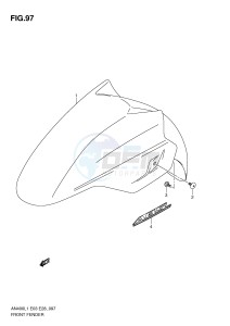 AN400 (E03) Burgman drawing FRONT FENDER (AN400AL1 E33)