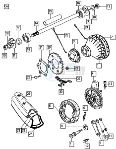 REVIVAL_25-45kmh_K1-K5 50 K1-K5 drawing Rear wheel grimeca