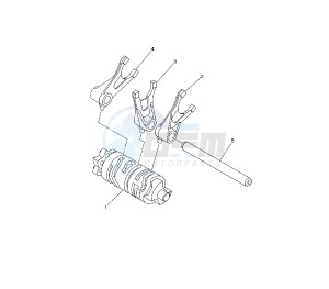 YBR 250 drawing SHIFT CAM AND FORK